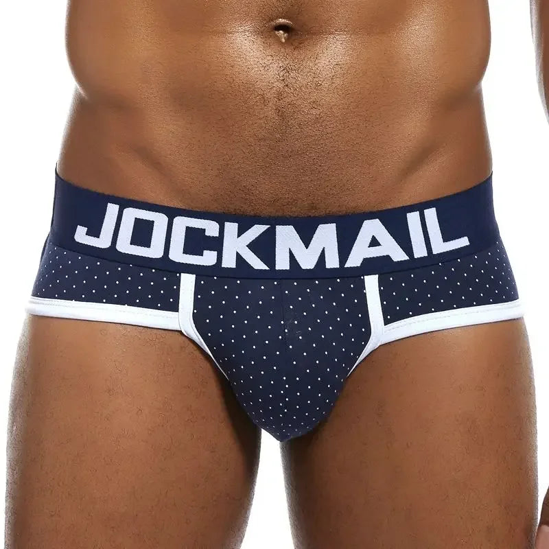 JOCKMAIL Men's Print Underwear Brief (Bulge Pouch, Low Waist, Cotton)