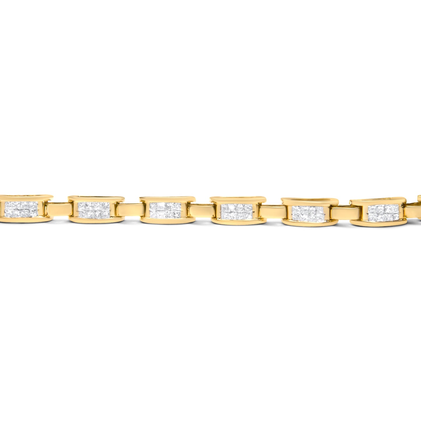 14K Yellow Gold Princess-Cut Diamond Links of Love Bracelet (2.00 cttw, H-I Color, SI2-I1 Clarity)