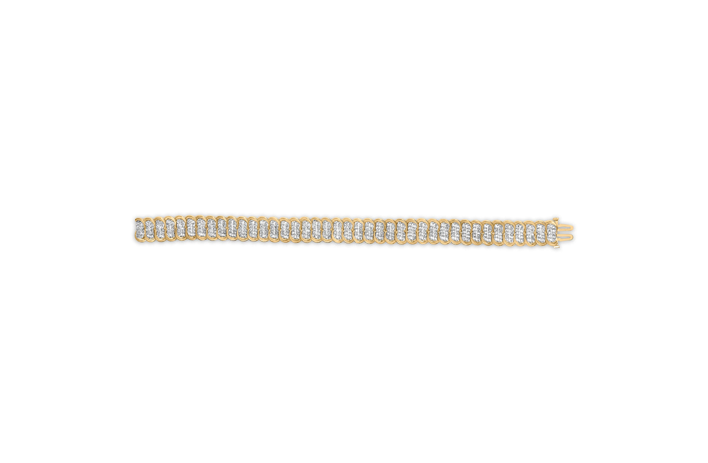 10K Yellow Gold 4.0 Cttw Diamond S-Link Bracelet