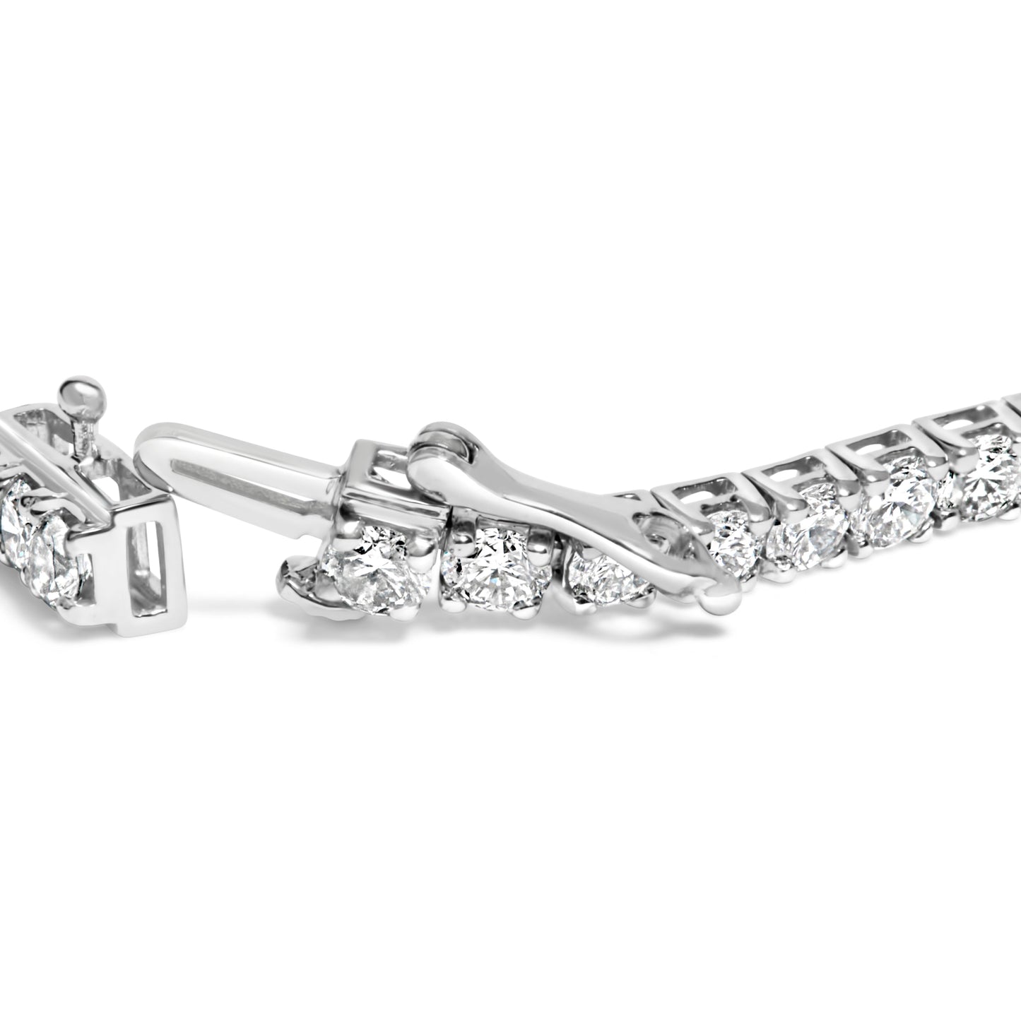 14K White Gold 7.0 cttw 4-Prong Set Lab Grown Diamond 7" Tennis Bracelet