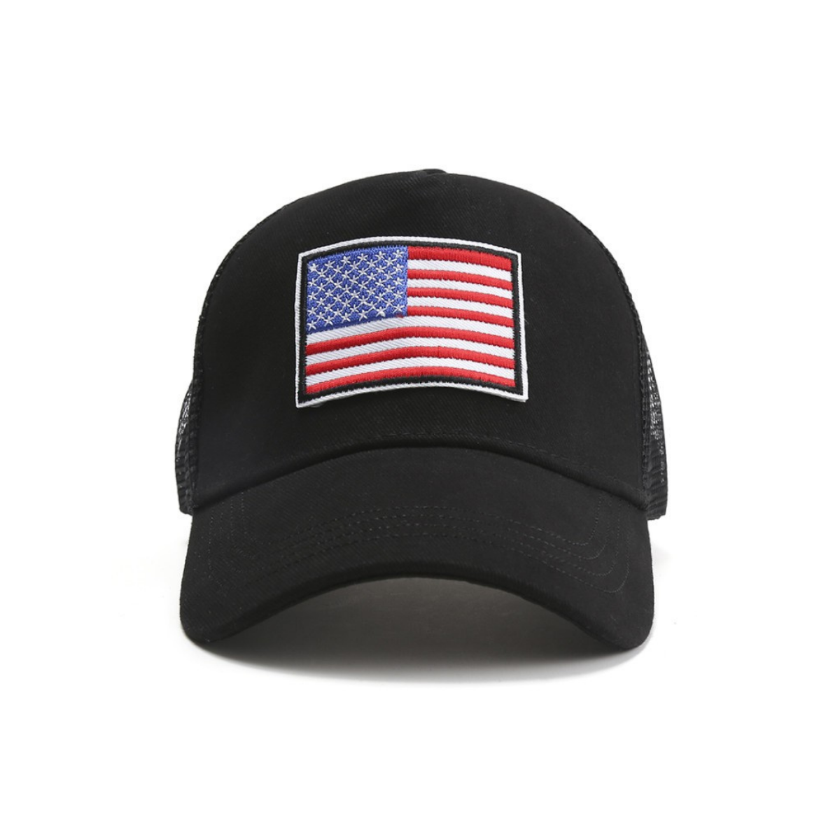 Gorra de camionero con bandera estadounidense y correa ajustable