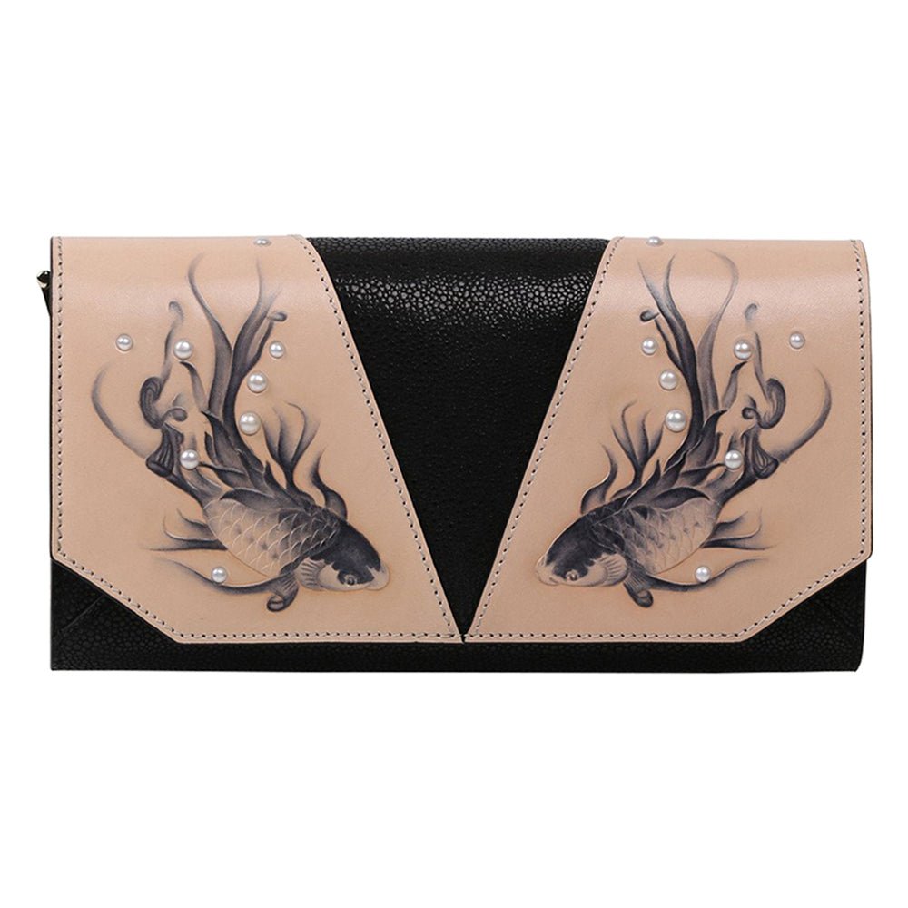 Fish Black Crossbody Clutch