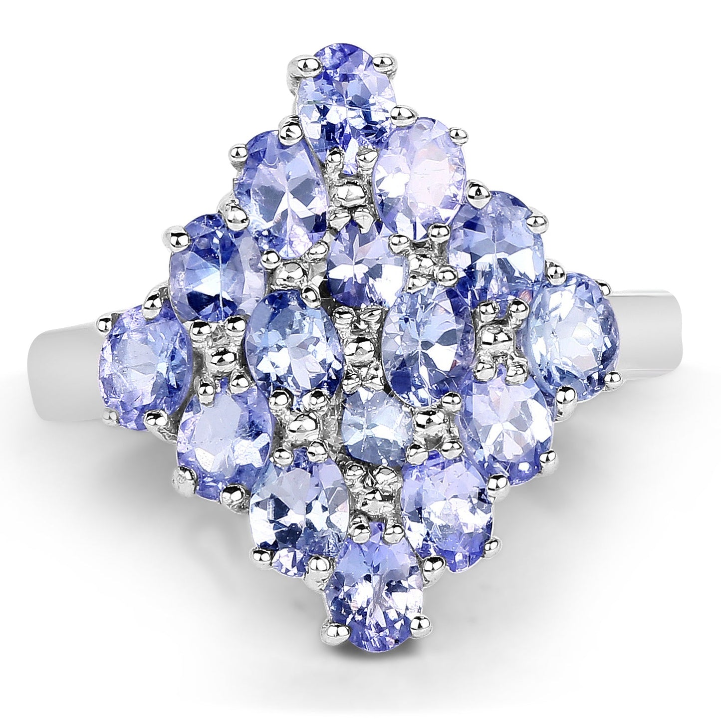 2.72 Carat Genuine Tanzanite .925 Sterling Silver Ring