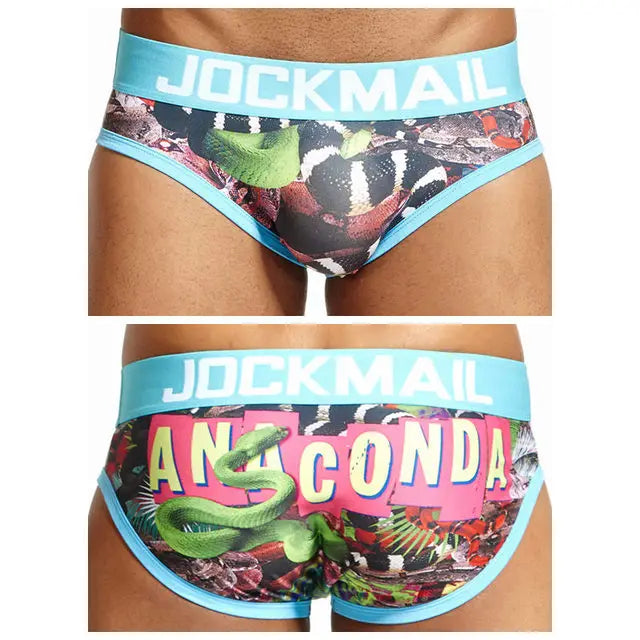 Men's Nylon Ice Silk Animal Cartoon Print Underwear Brief