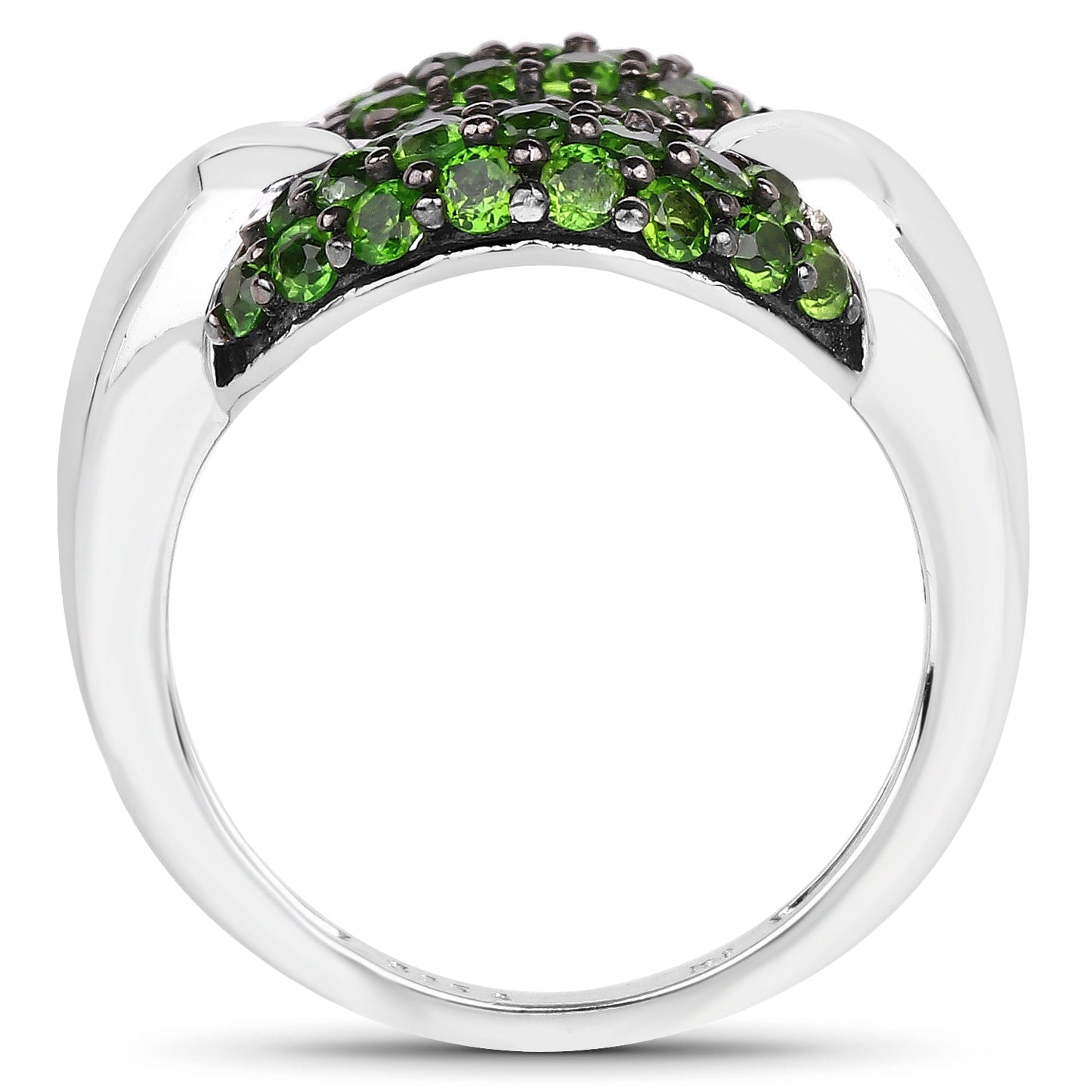 1.82 Carat Genuine Chrome Diopside .925 Sterling Silver Ring