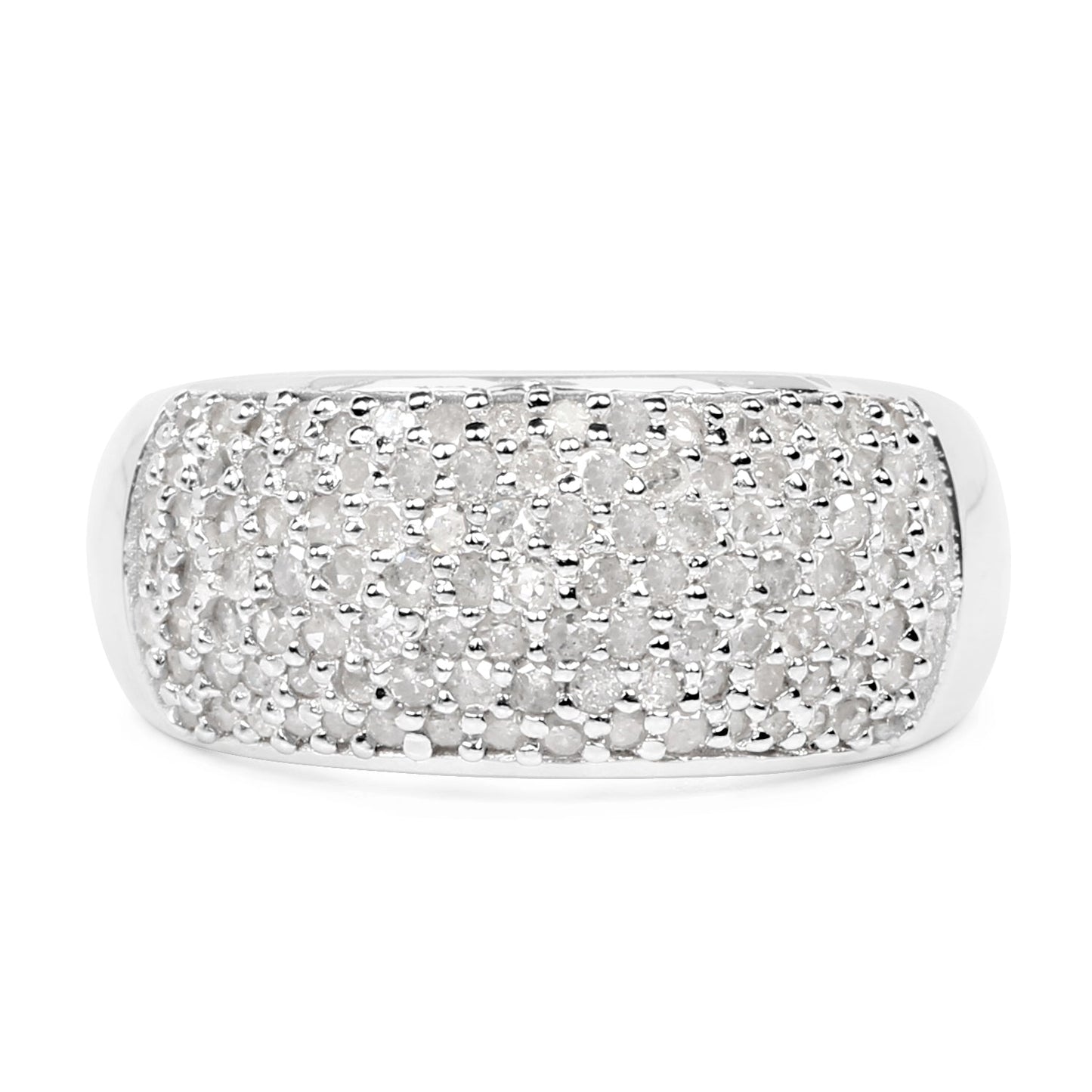 0.96 Carat Genuine White Diamond .925 Sterling Silver Ring