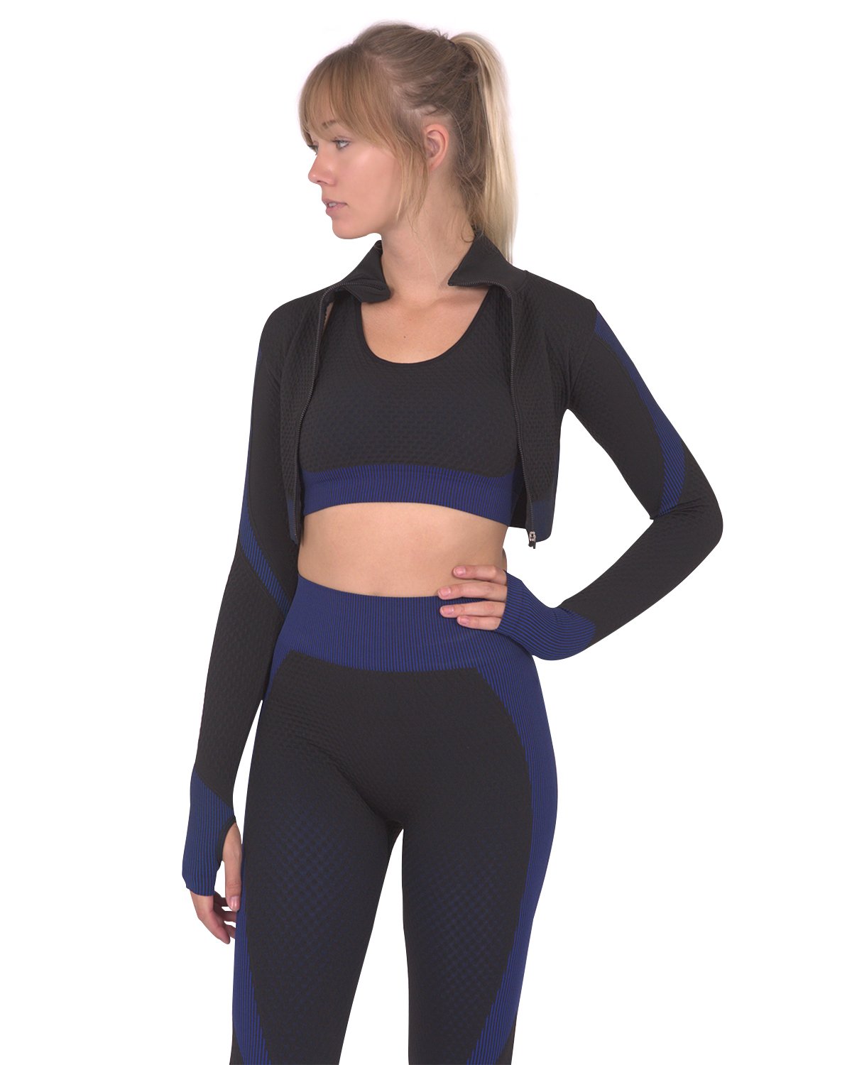 Trois Seamless Sports Jacket - Black With Navy