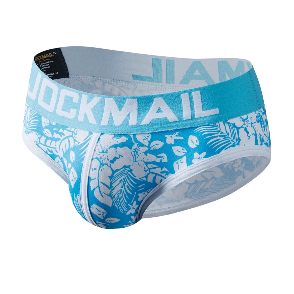 JOCKMAIL Men's Print Underwear Brief (Bulge Pouch, Low Waist, Cotton)