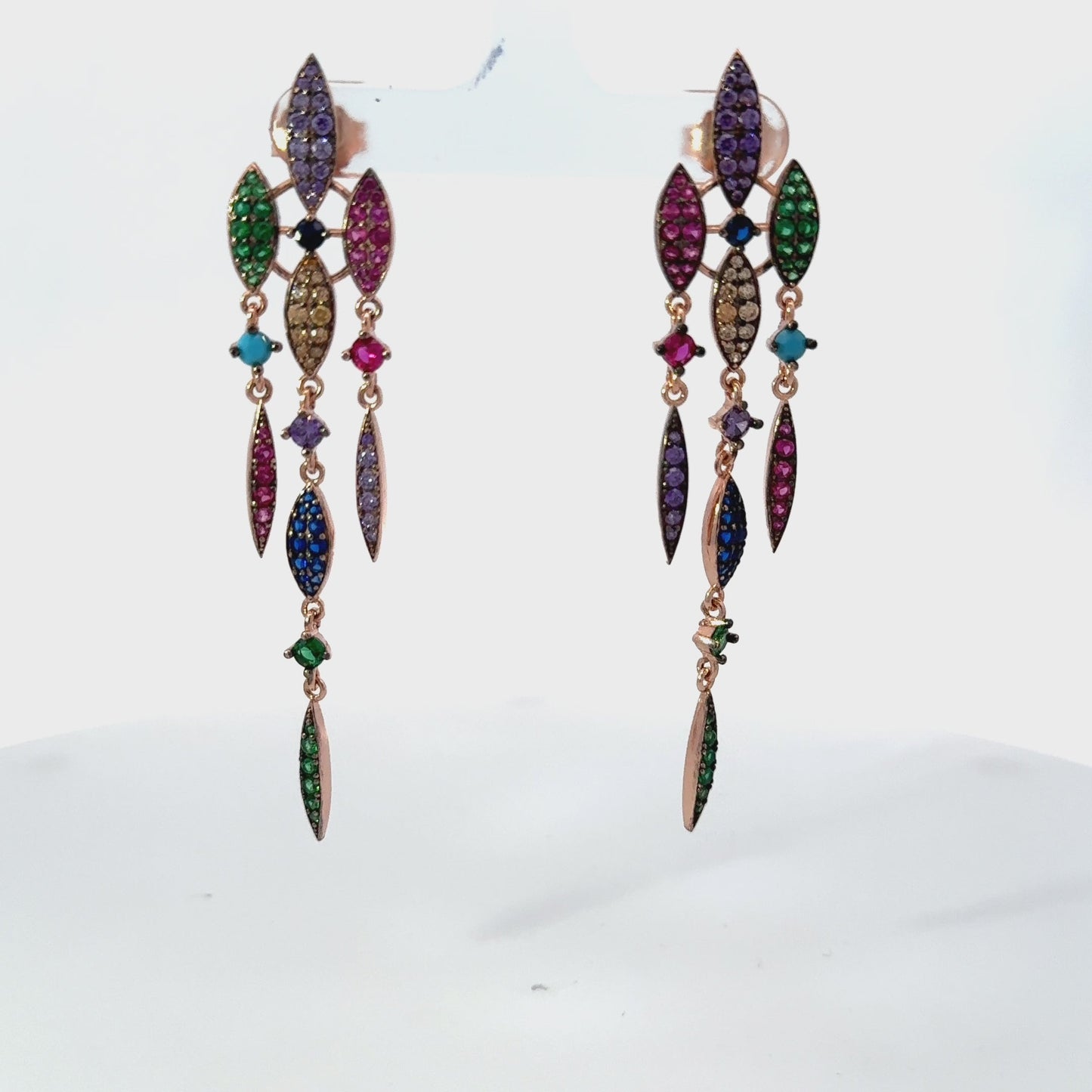 Valencia Rainbow Earrings Rosegold