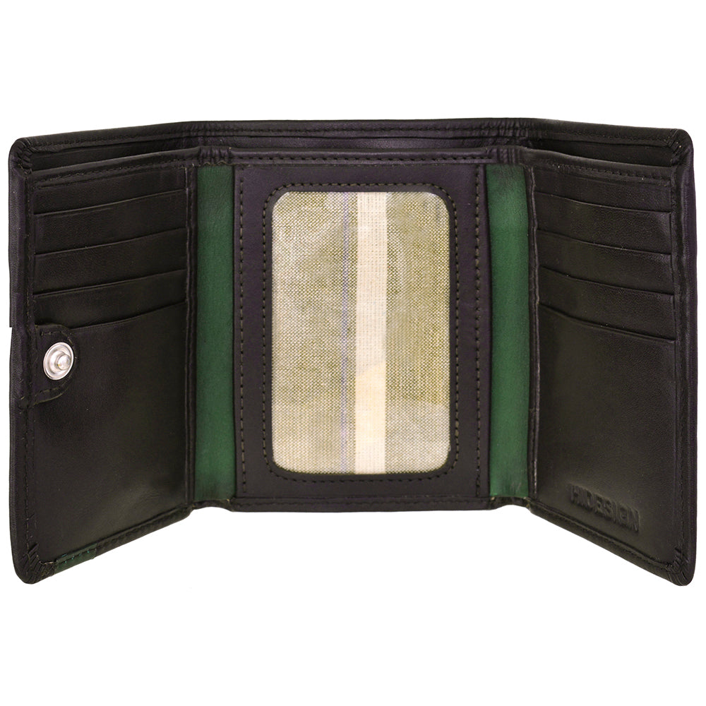 Dylan Compact Trifold Leather Wallet With ID Window