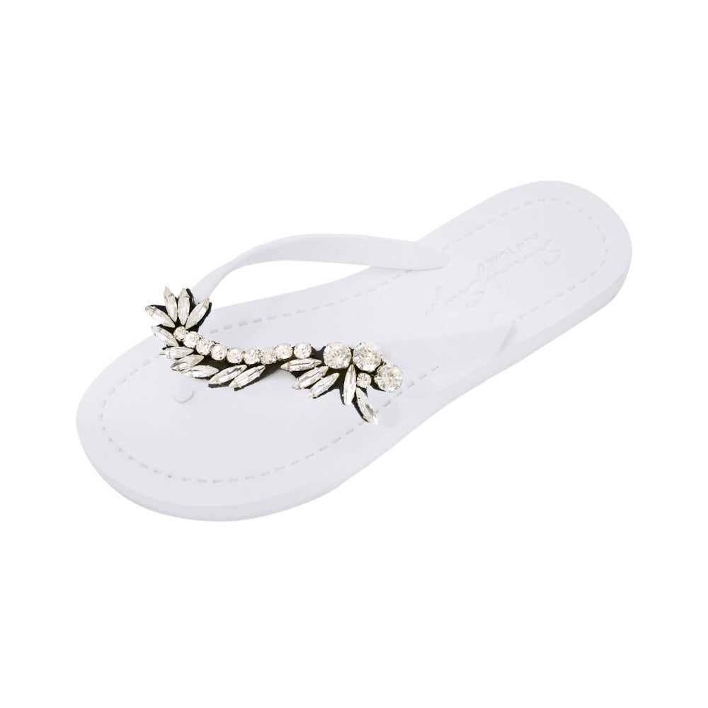 Nomad - Rhinestone Flip Flops Flat Sandals