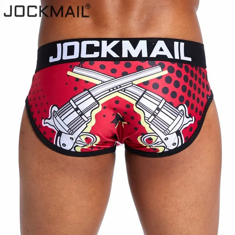 Men's Nylon Ice Silk Animal Cartoon Print Underwear Brief