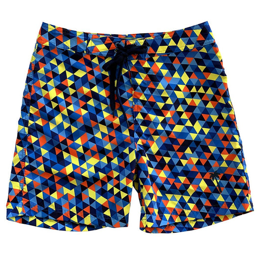 Bañador de playa La Palma Eco-Beachwear Surf Geometric Blue de 17"