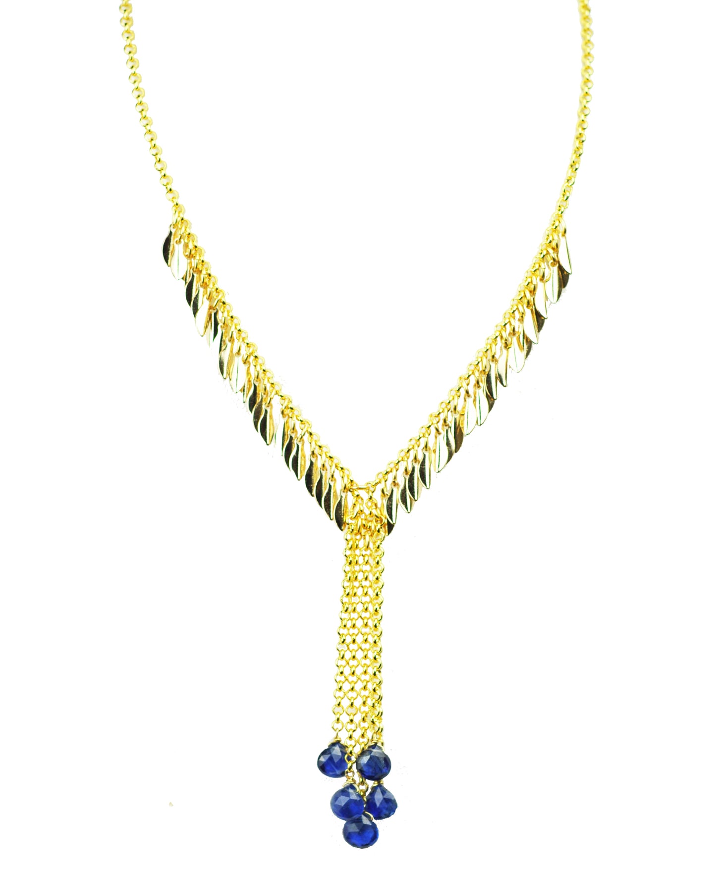 Blue Sapphire Droplet Necklace