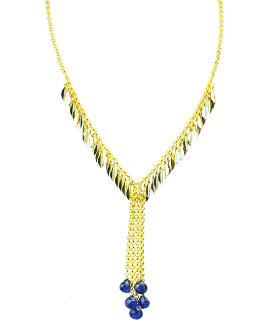 Blue Sapphire Droplet Necklace