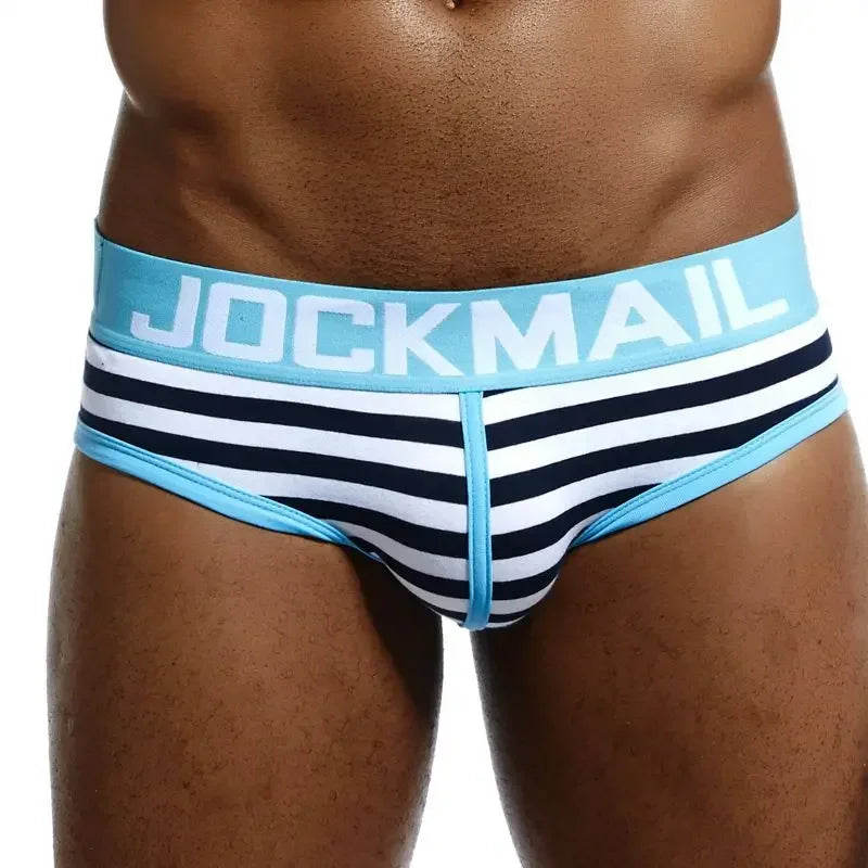 JOCKMAIL Men's Print Underwear Brief (Bulge Pouch, Low Waist, Cotton)