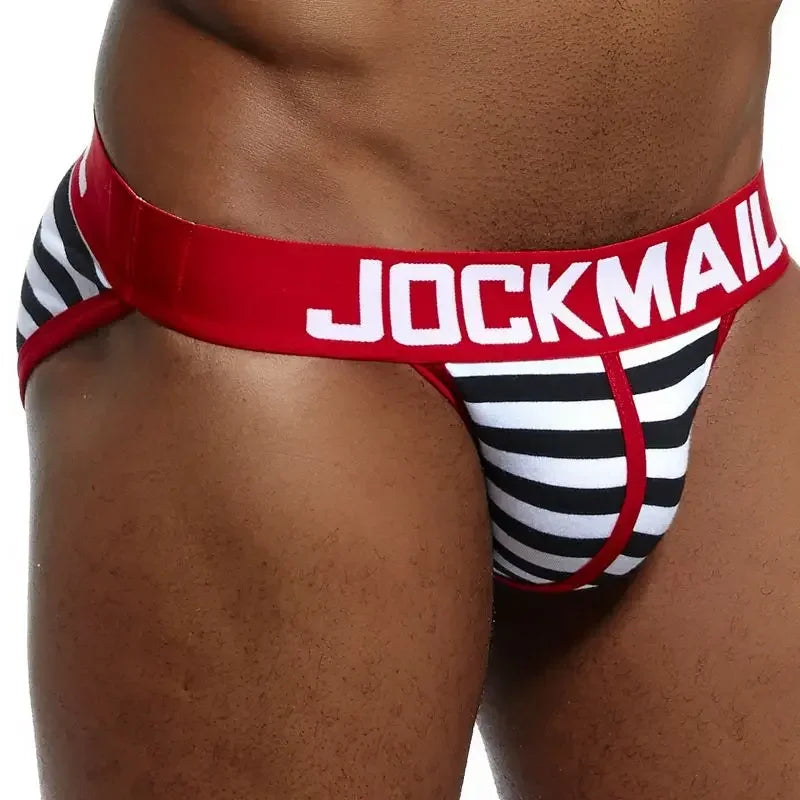 JOCKMAIL Men's Print Underwear Brief (Bulge Pouch, Low Waist, Cotton)