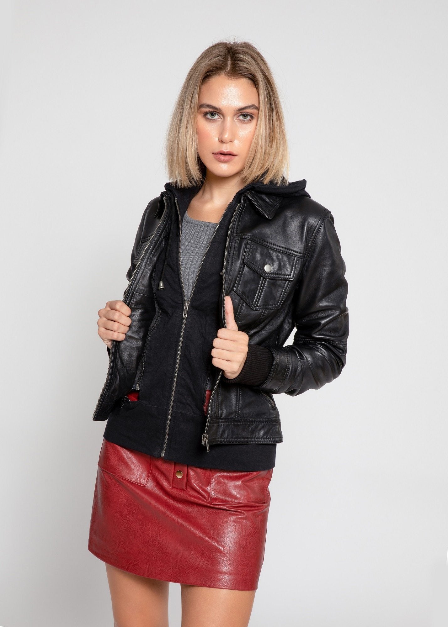 Chaqueta de cuero para mujer Annalise