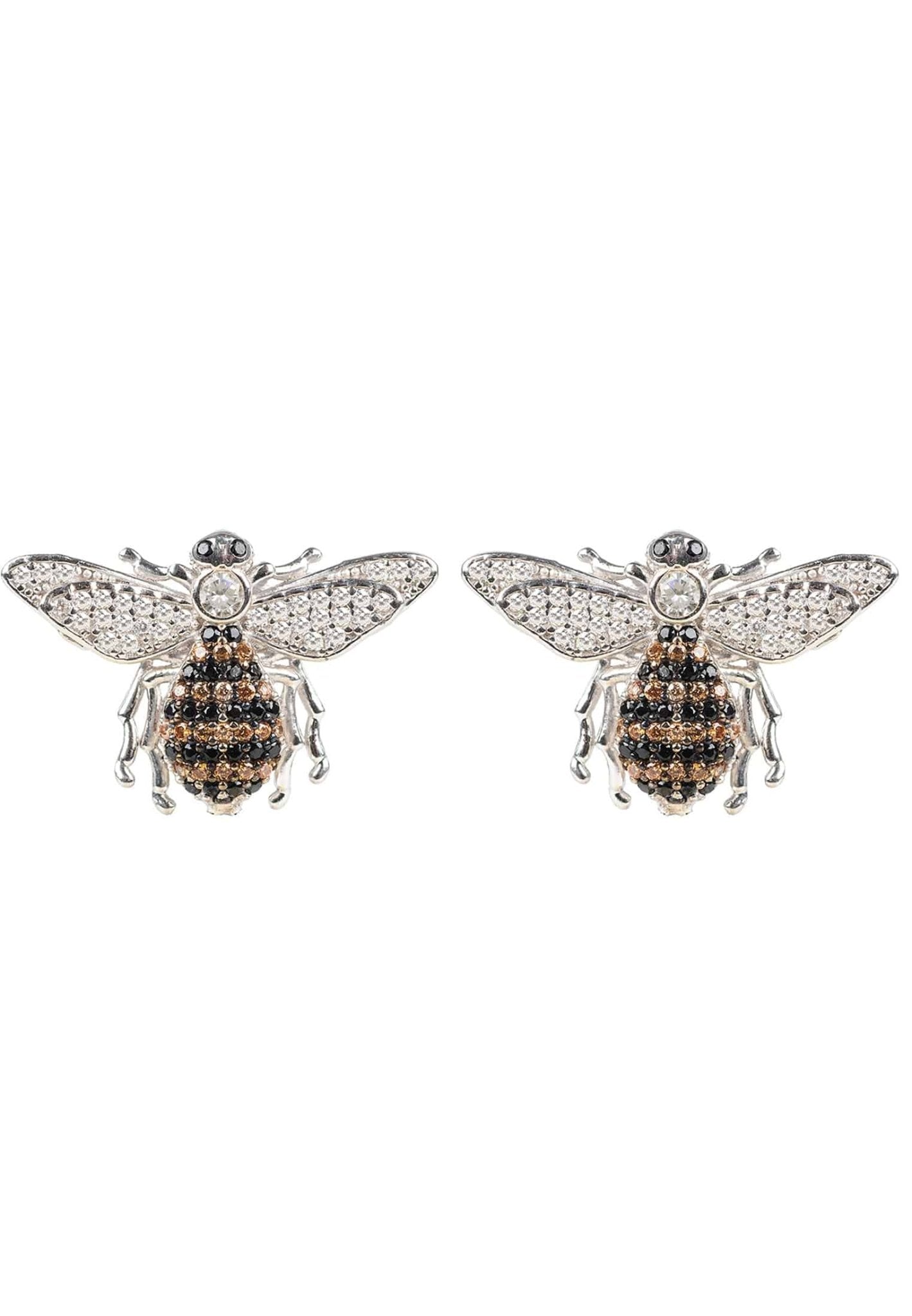 Pendientes de plata con forma de abeja