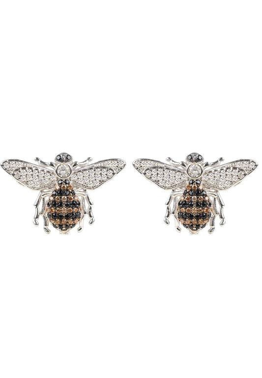 Pendientes de plata con forma de abeja