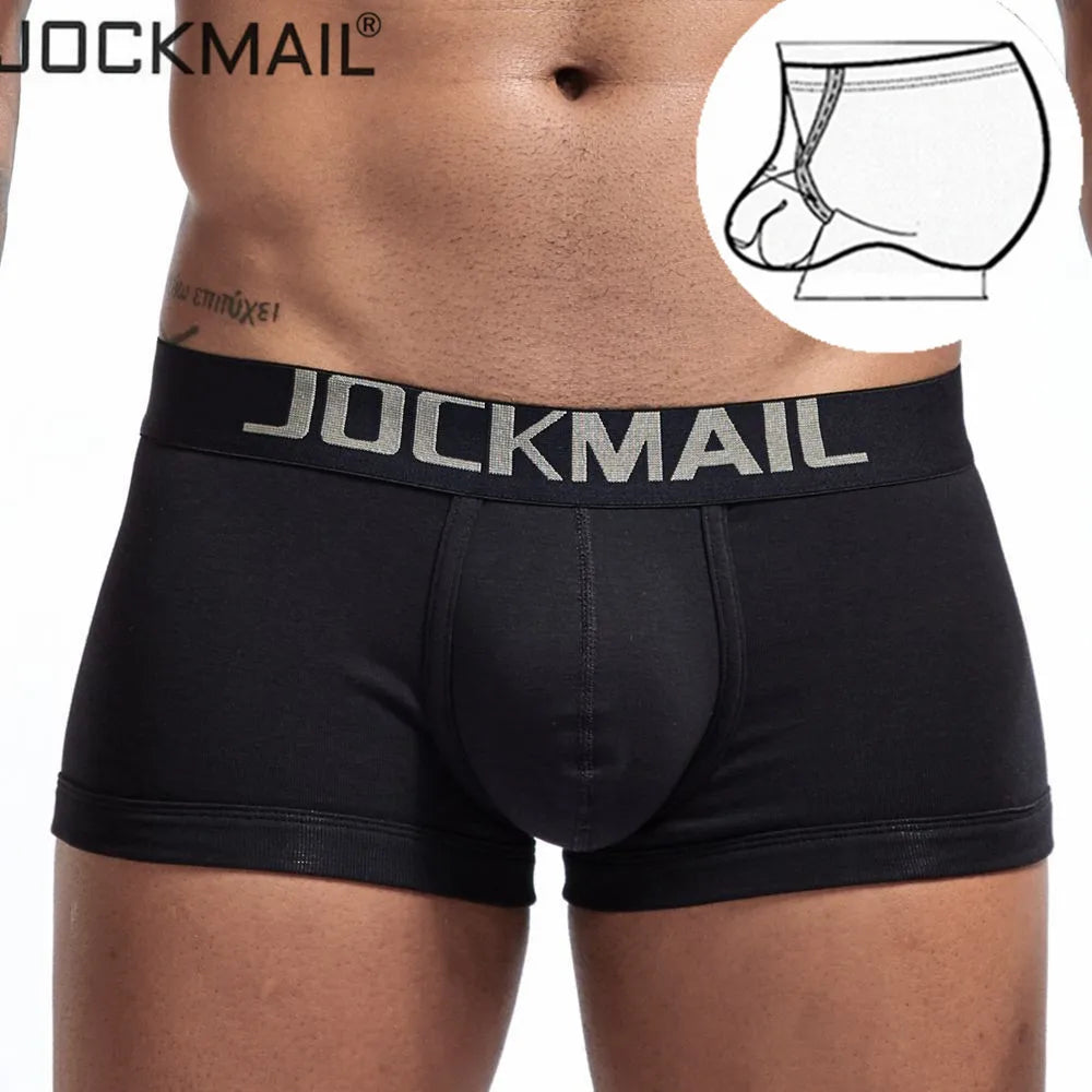 Calzoncillos tipo bóxer de algodón JOCKMAIL con bolsa convexa en forma de U y anillo de tamaño ajustable