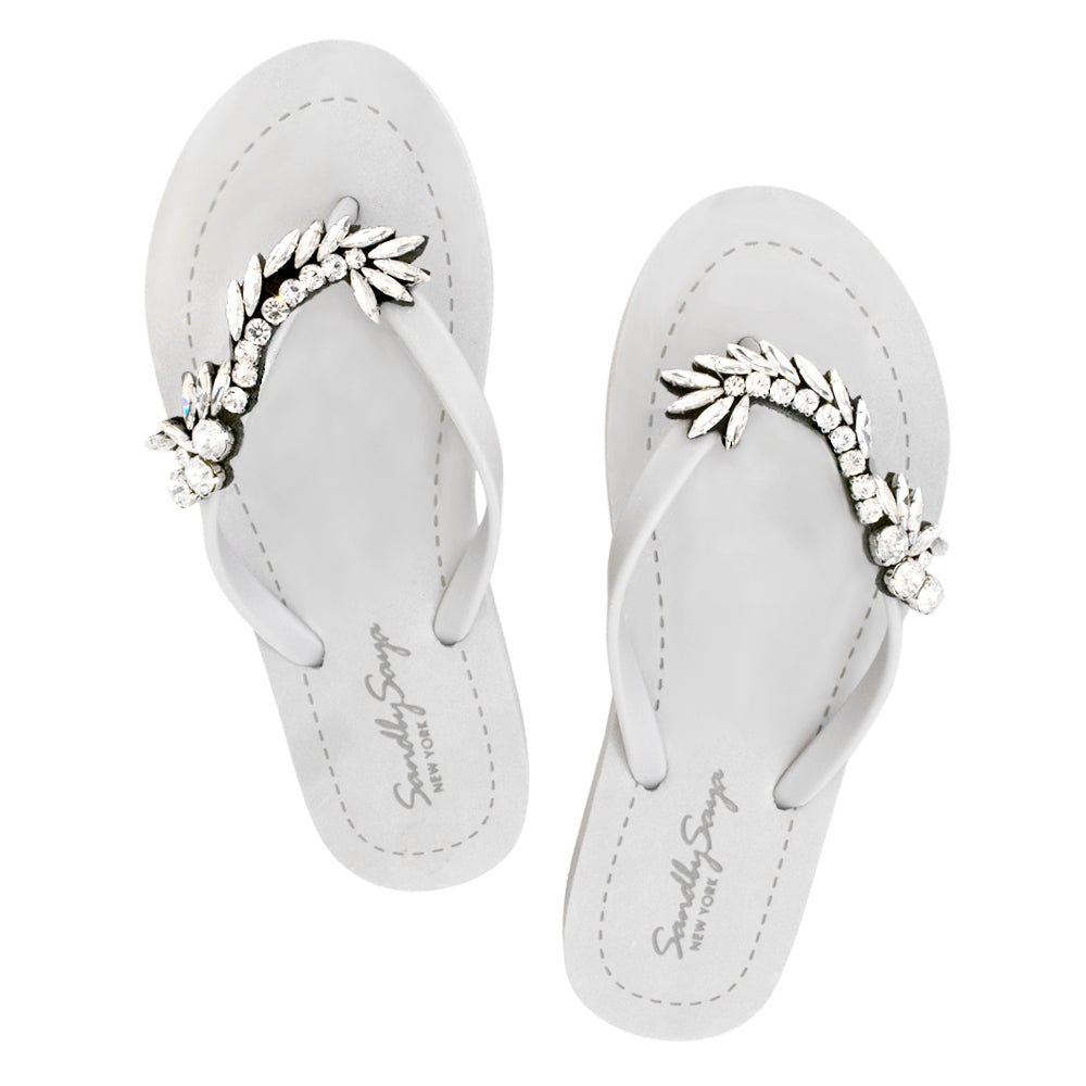 Nomad - Rhinestone Flip Flops Flat Sandals