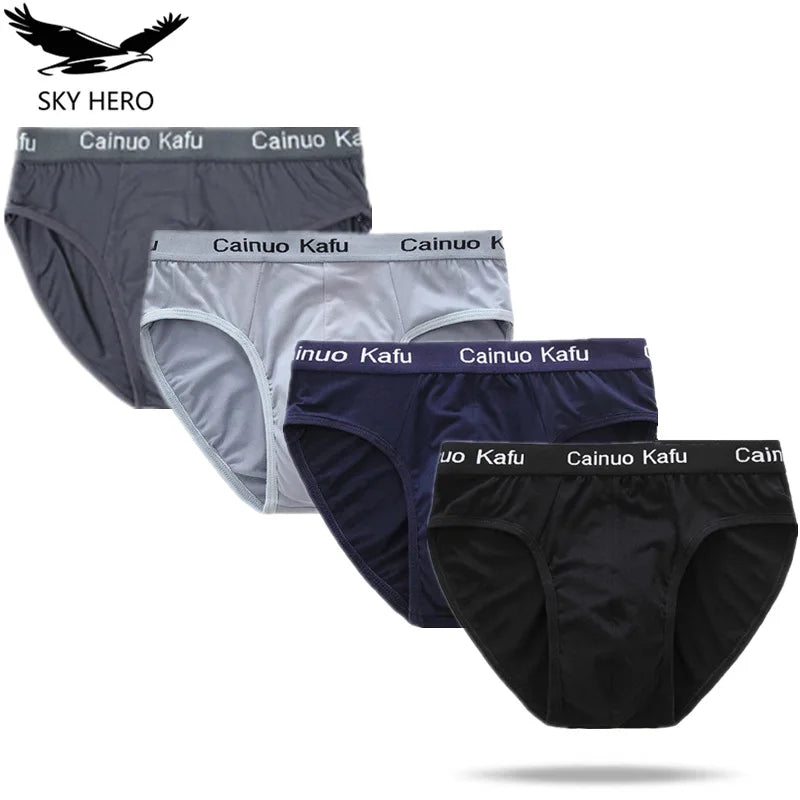 4 calzoncillos finos de fibra de bambú para hombre SKY HERO