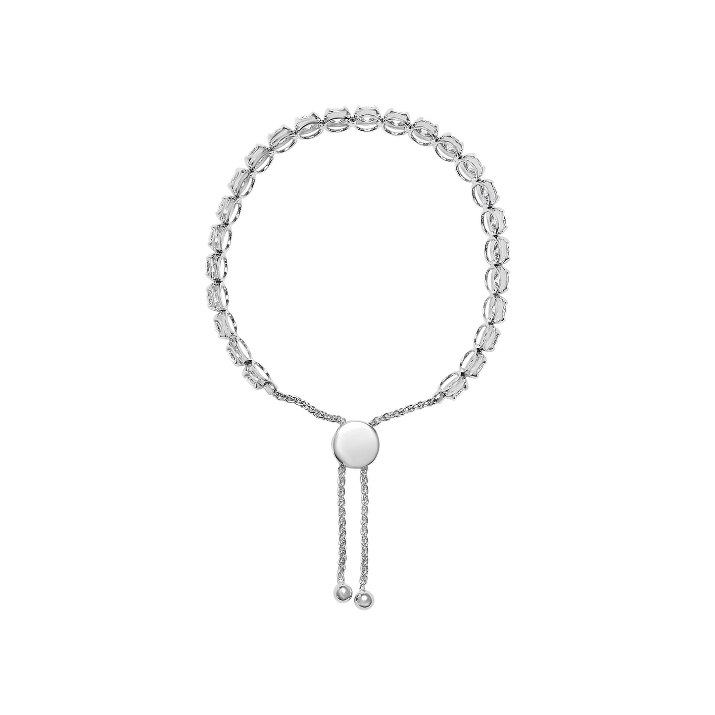 14K White Gold 6.00 Cttw Diamond 4â€-10â€ Adjustable Bolo Tennis Bracelet (I-J Color, I1-I2 Clarity)