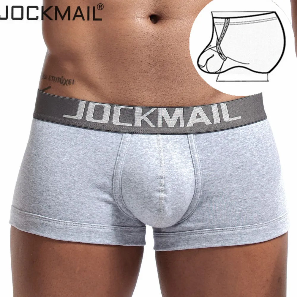 Calzoncillos tipo bóxer de algodón JOCKMAIL con bolsa convexa en forma de U y anillo de tamaño ajustable