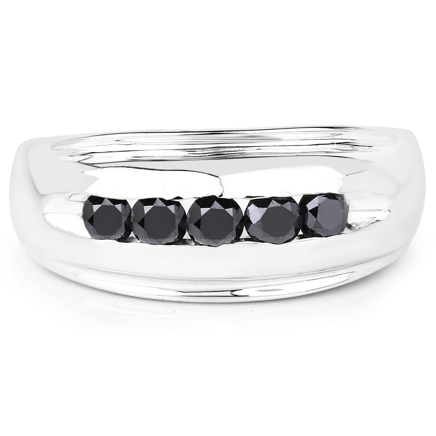 0.50 Carat Genuine Black Diamond .925 Sterling Silver Ring
