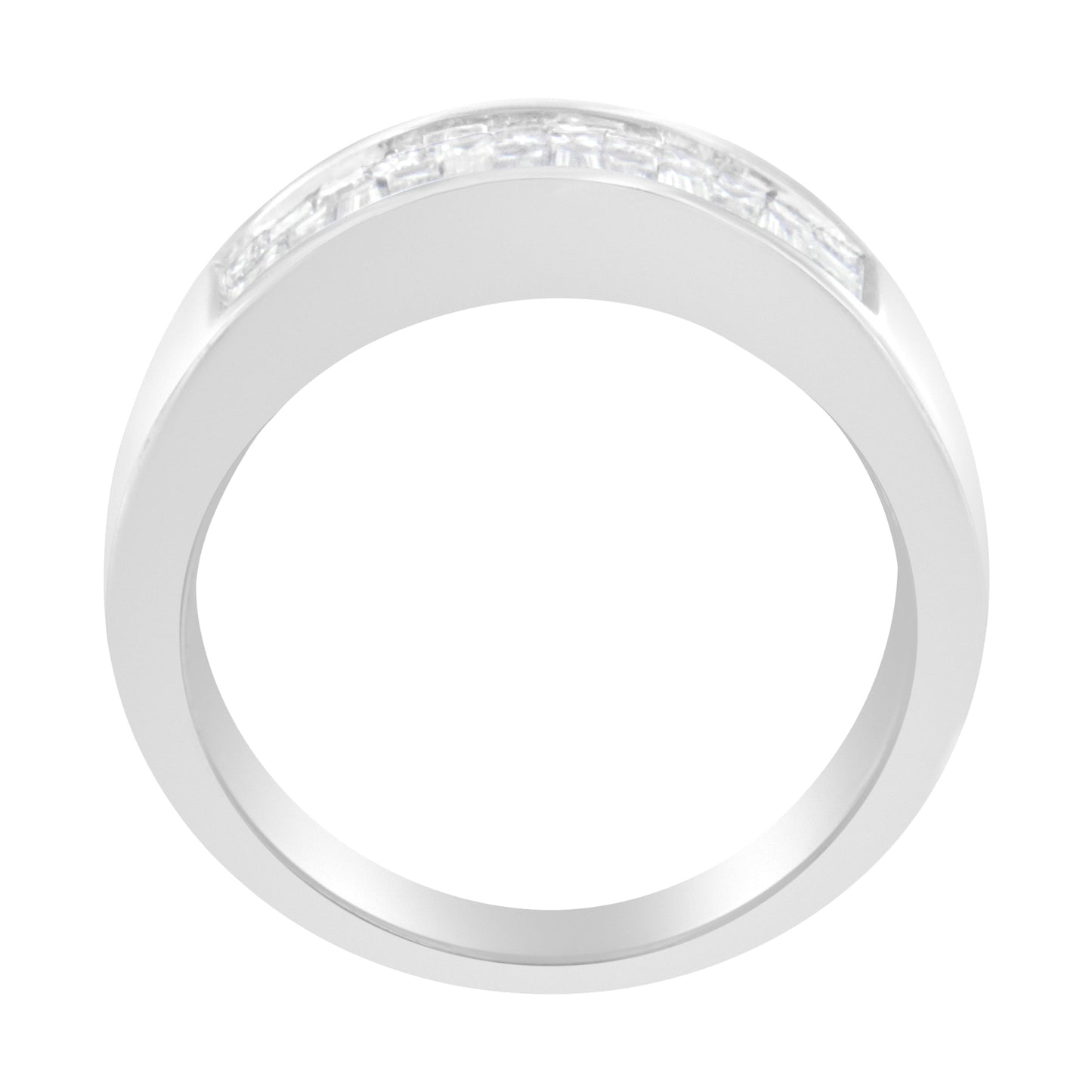 14K White Gold Princess and Baguette-cut Diamond Ring (1.0 Cttw, H-I Color, VS2-SI1 Clarity) - Size 6