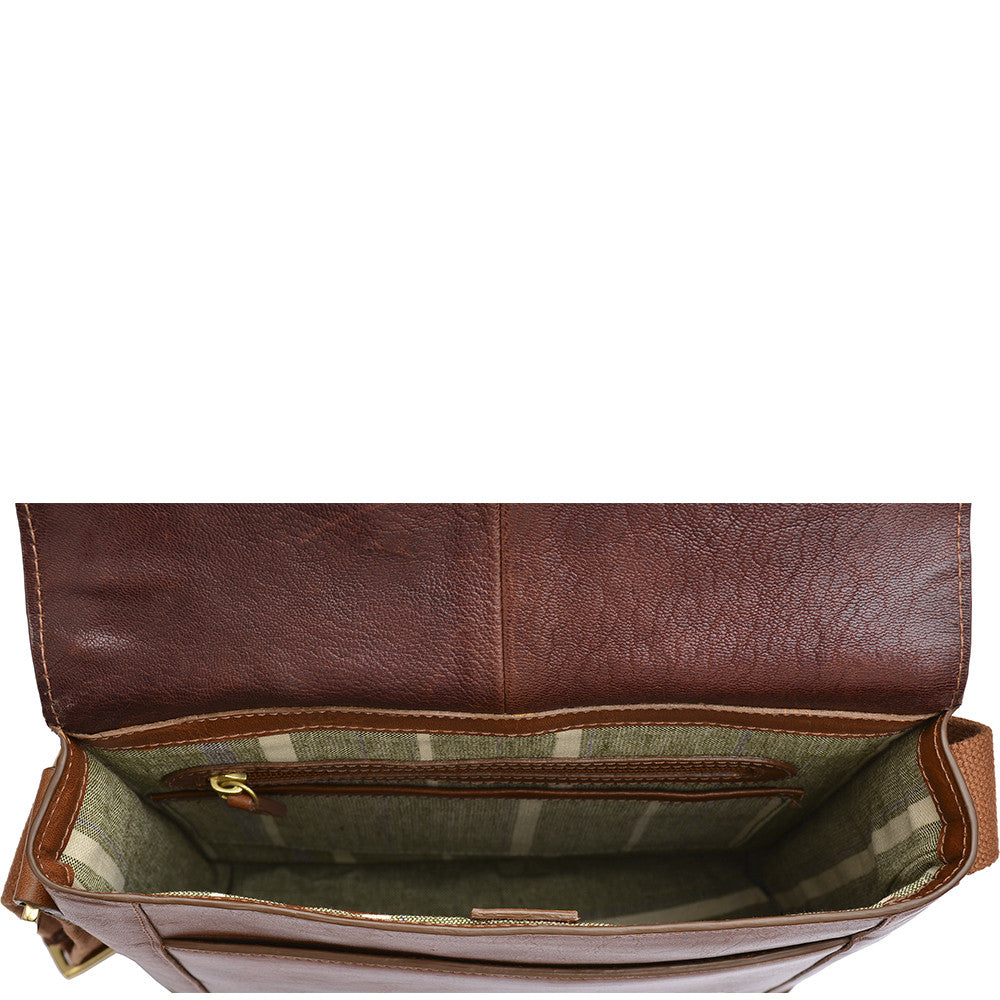 Aiden Medium Vertical Leather Messenger Bag