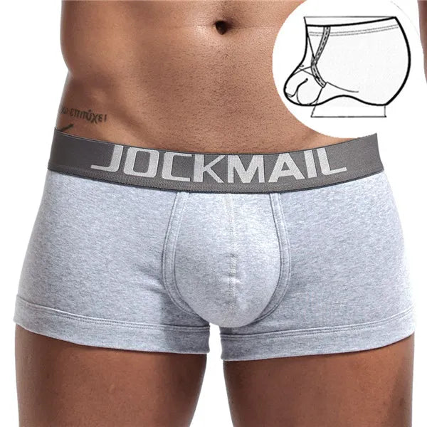 Calzoncillos tipo bóxer de algodón JOCKMAIL con bolsa convexa en forma de U y anillo de tamaño ajustable