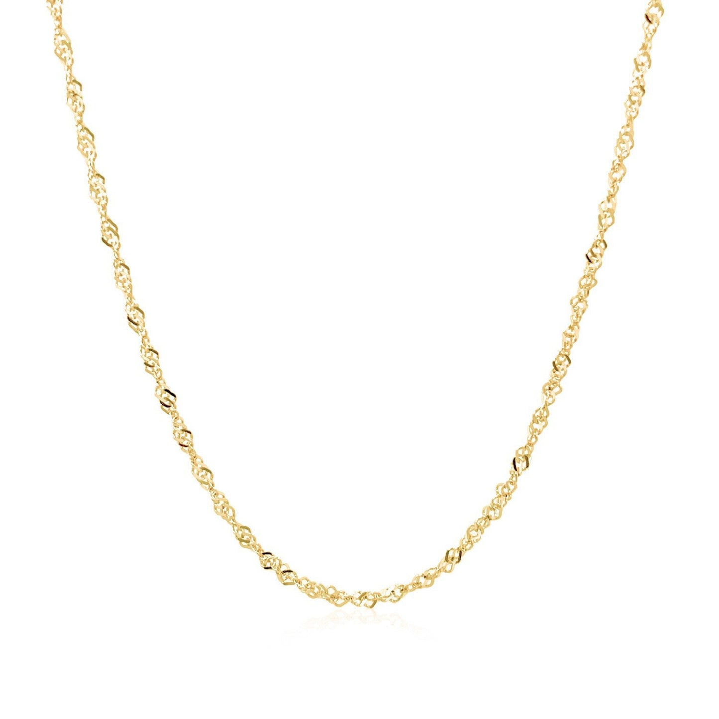 14k Yellow Gold Singapore Chain 1.5mm