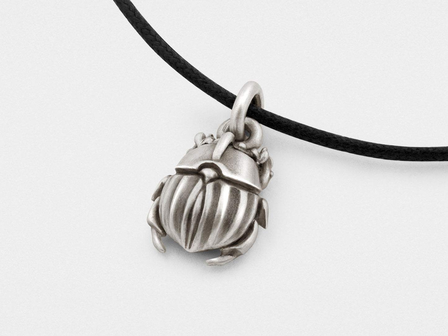 Scarab Beetle Pendant in Sterling Silver