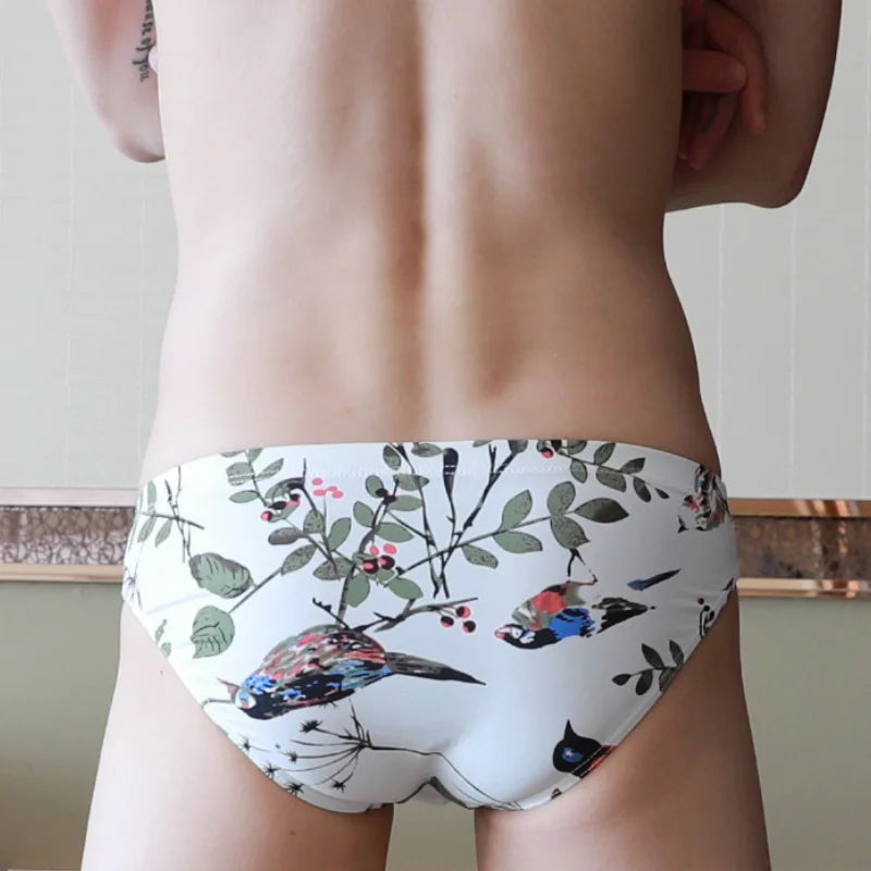 Men's Printed Silk Underwear Brief