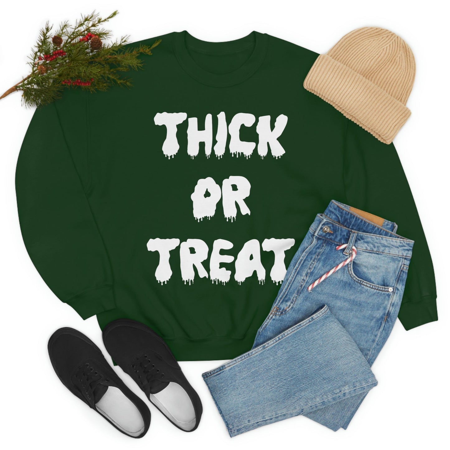 Sudadera con estampado blanco Thick or Treat