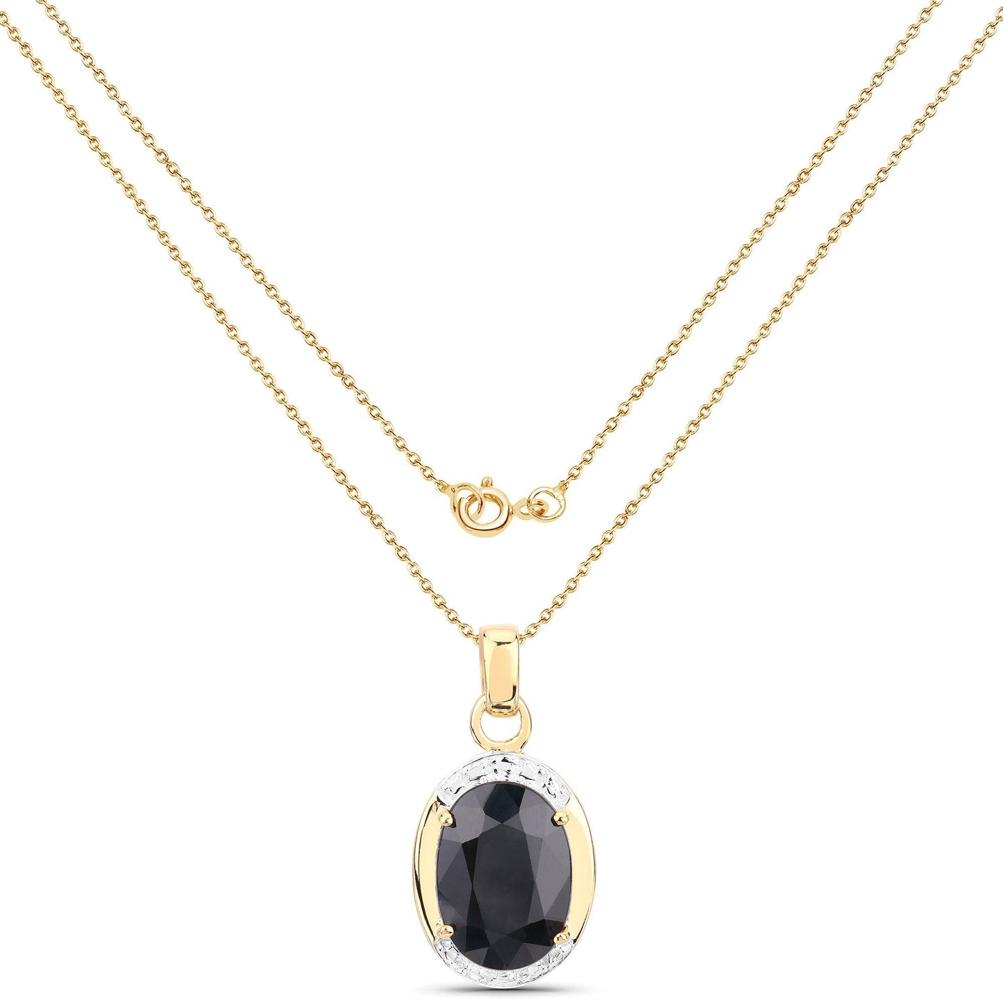 7.50 Carat Genuine Black Sapphire .925 Sterling Silver Pendant