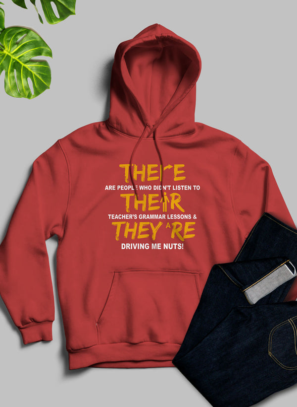 Sudadera con capucha "There Their &amp; They're"