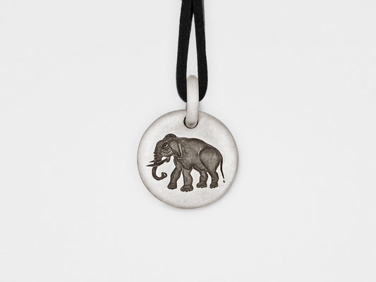 Colgante con dije de elefante en plata de ley