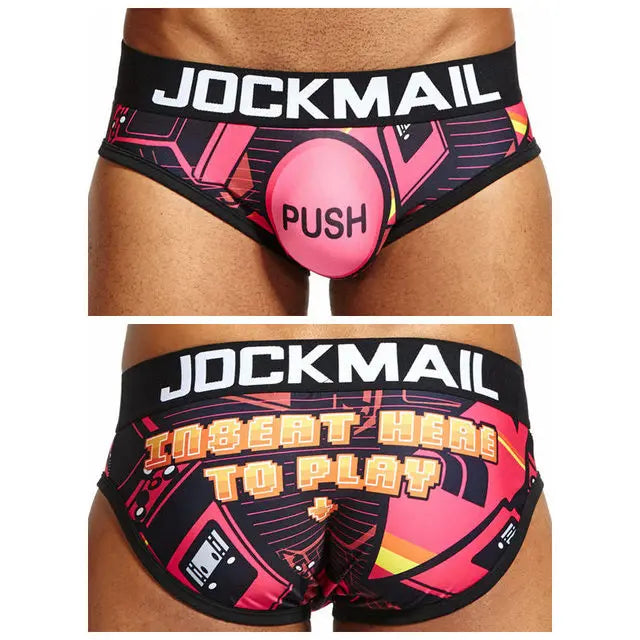 Men's Nylon Ice Silk Animal Cartoon Print Underwear Brief