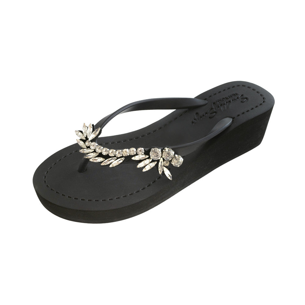 Nomad - Chanclas de cuña media con diamantes de imitación 