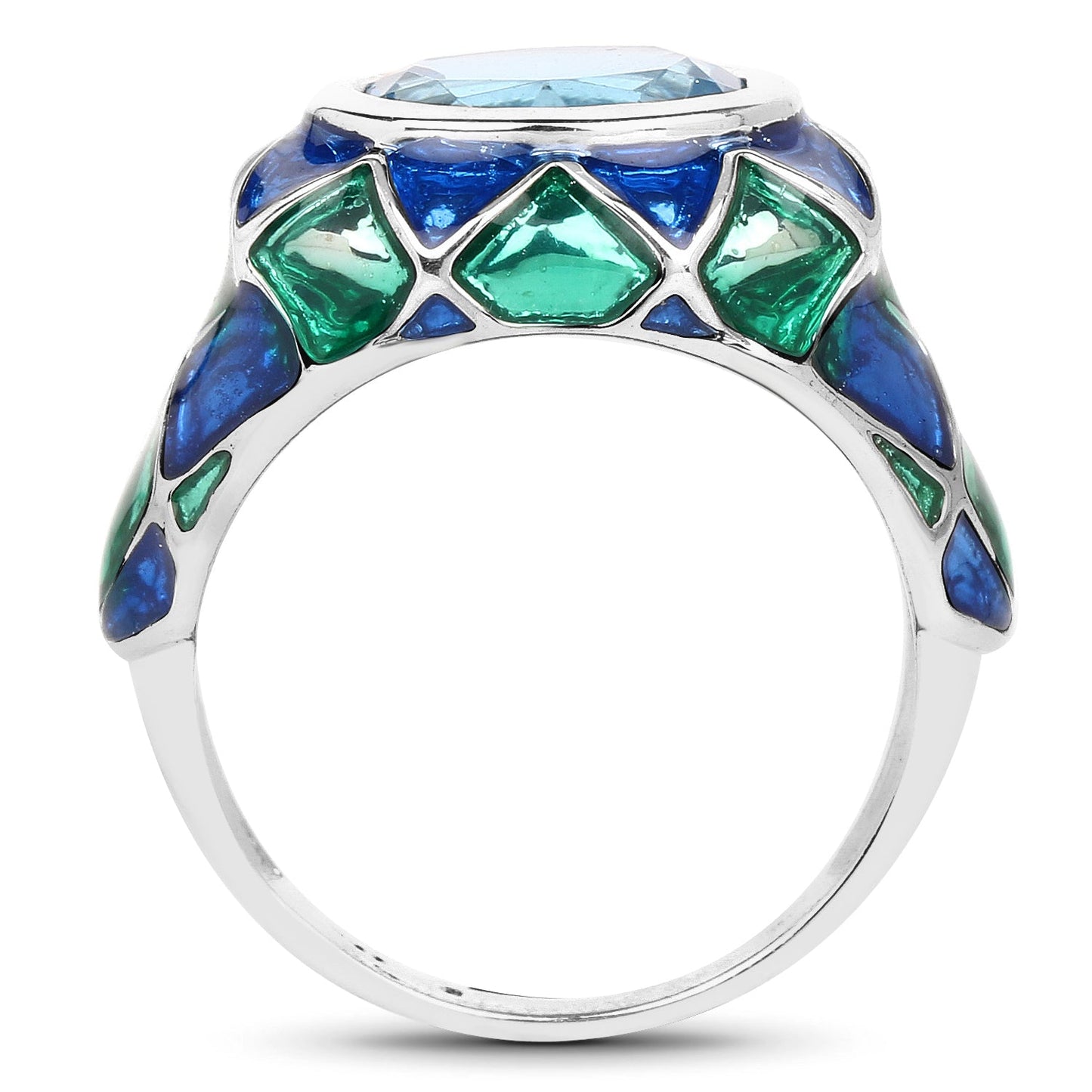 3.25 Carat Genuine Swiss Blue Topaz .925 Sterling Silver Ring