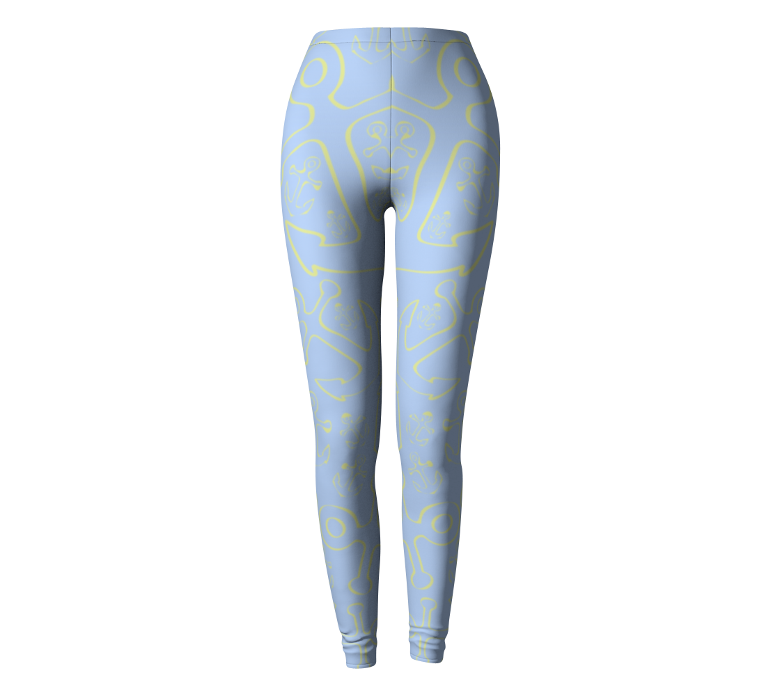 Anchor Dream Leggings - Light Blue