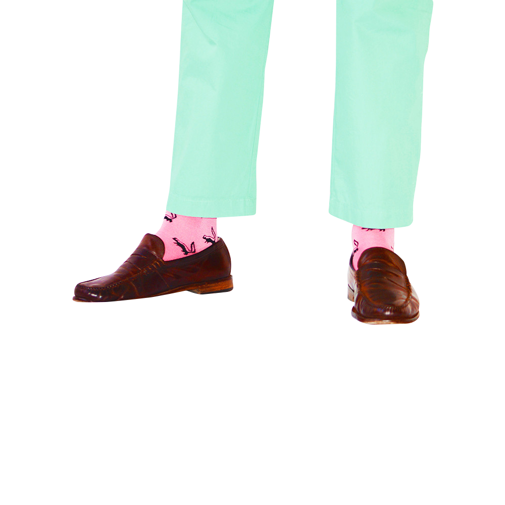 Calcetines de mofeta, negros sobre rosa, para hombre, hasta la pantorrilla