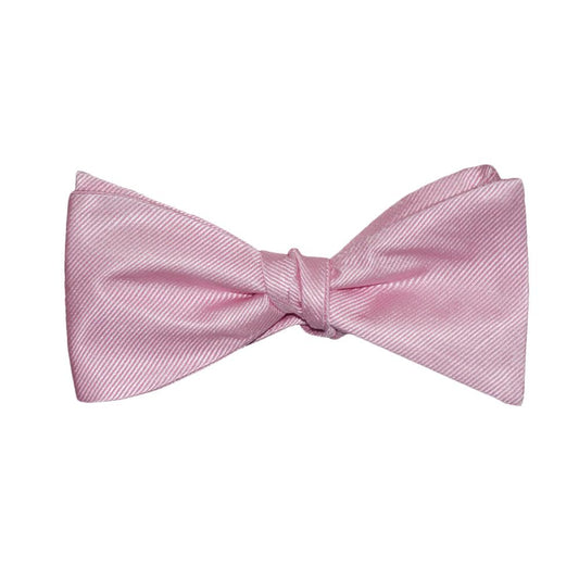 Solid Color Bow Tie - Pink, Woven Silk, Adult