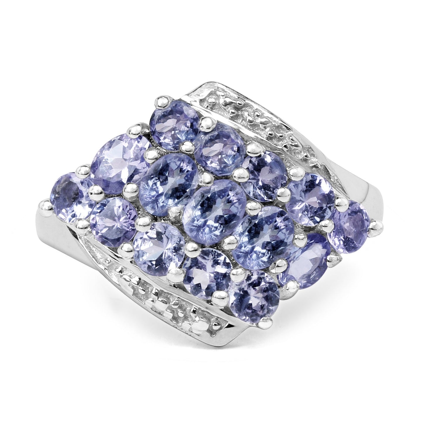 1.85 Carat Genuine Tanzanite .925 Sterling Silver Ring