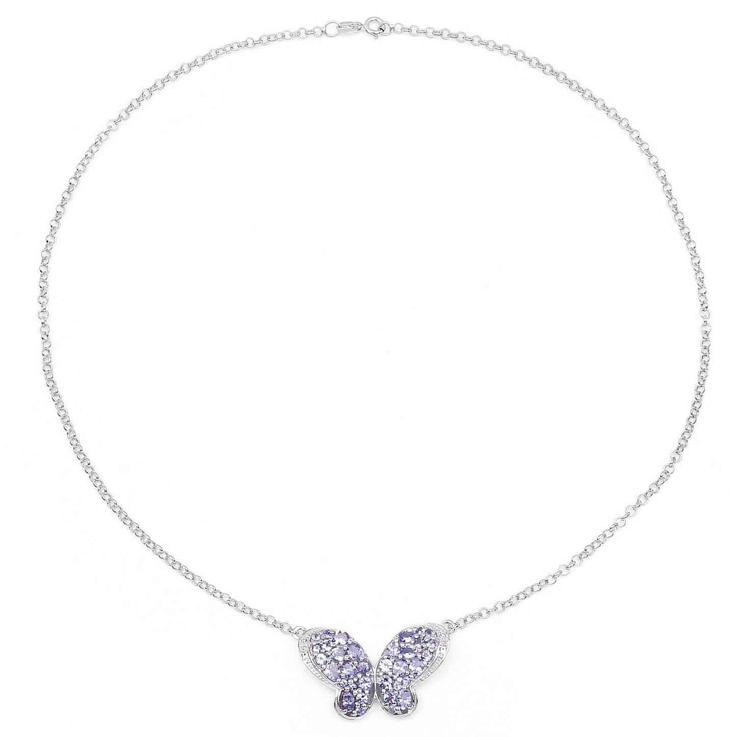 3.31 Carat Genuine Tanzanite & White Topaz .925 Sterling Silver Pendant