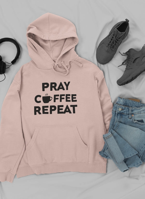 Sudadera con capucha Pray Coffee Repeat