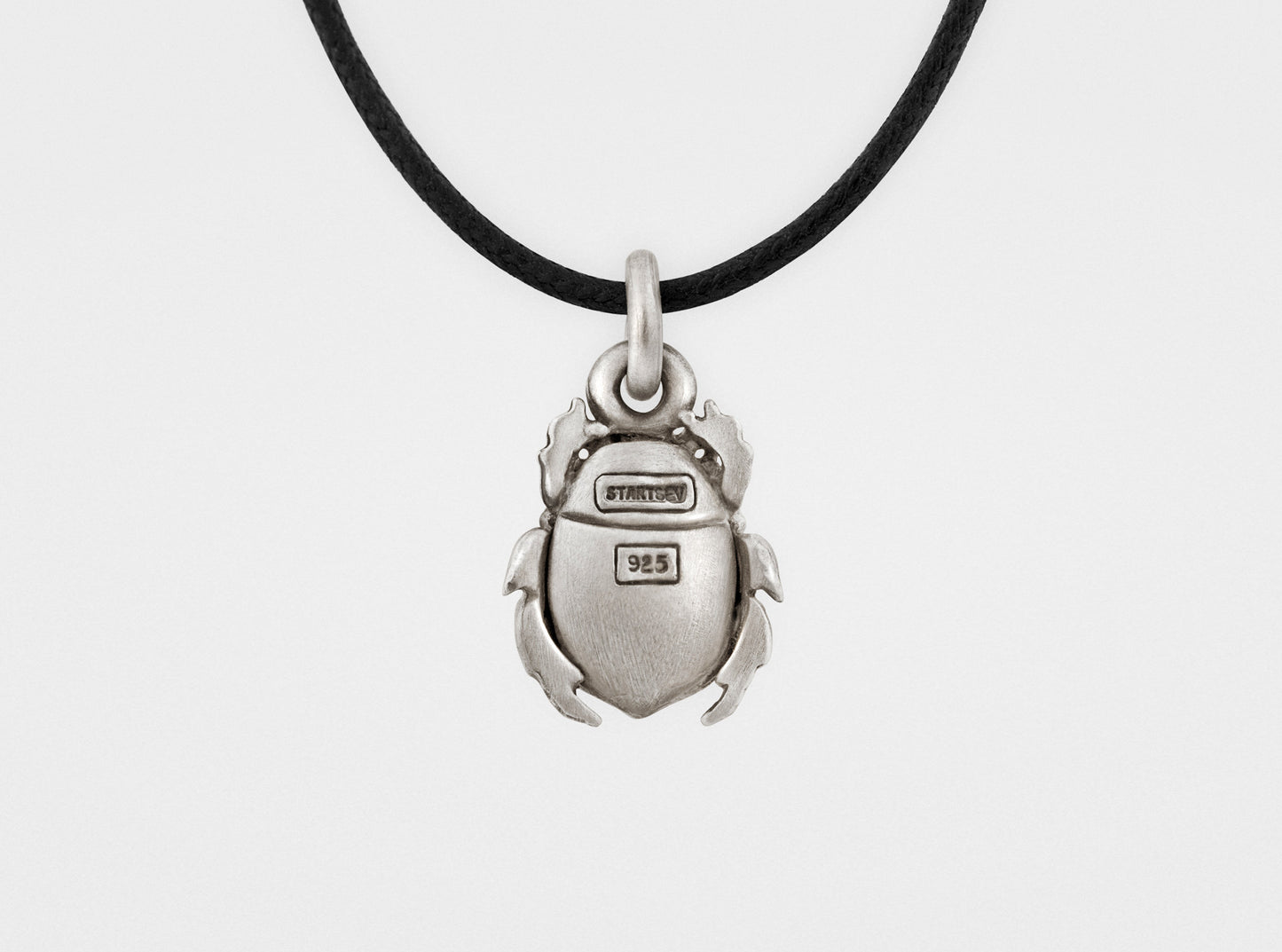 Scarab Beetle Pendant in Sterling Silver